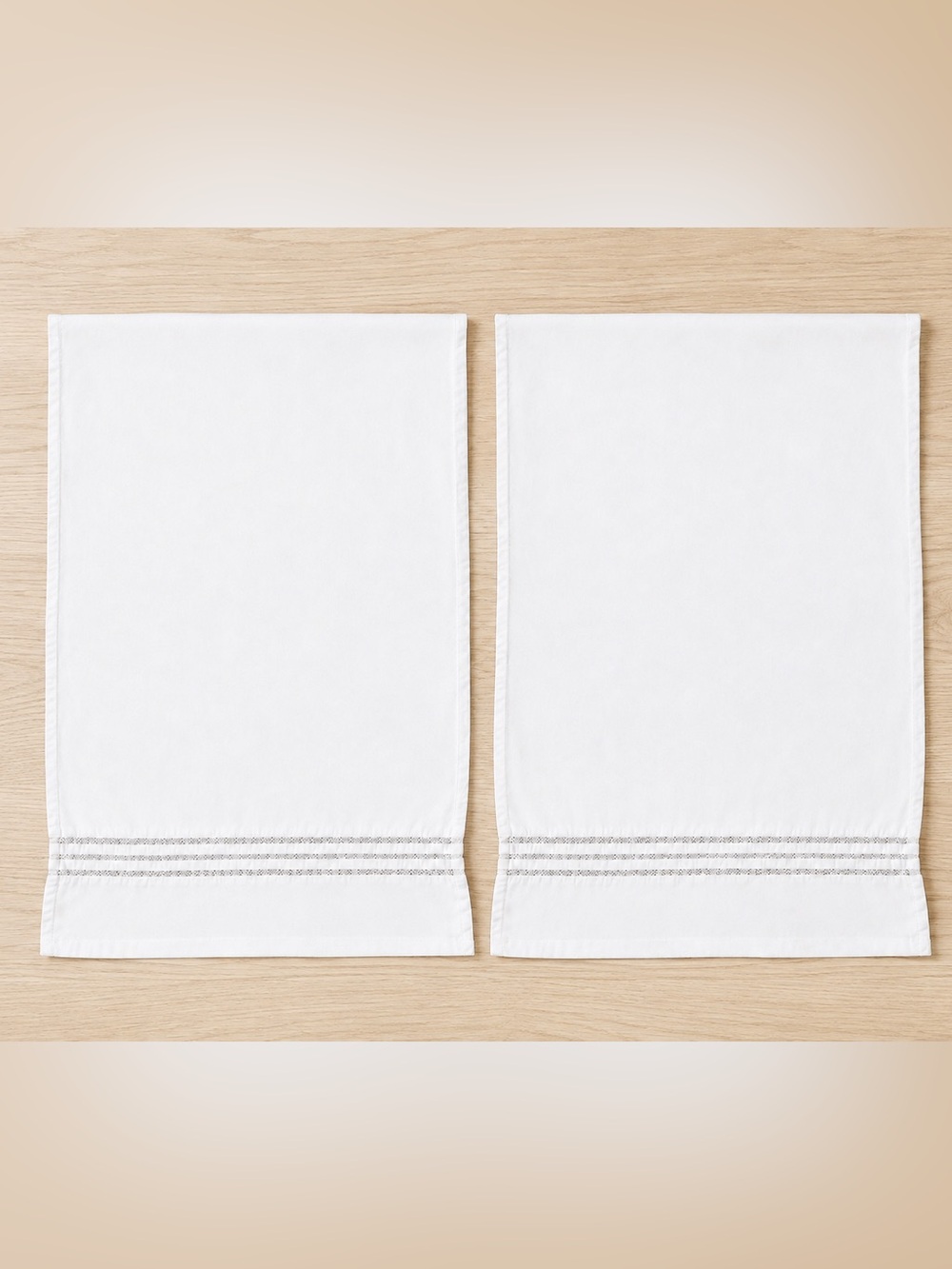 2-Martha Stewart 100% Egyptian Cotton Percale White Crochet Standard Pillowcases